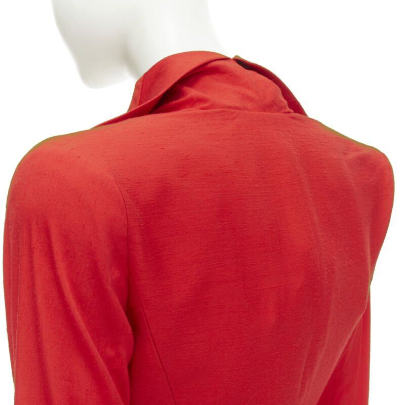 Gareth Pugh new GARTEH PUGH red shoulder padded draped hem belted jacket IT38 XS Size XS / US 0-2 / IT 36-38 - 9 Thumbnail