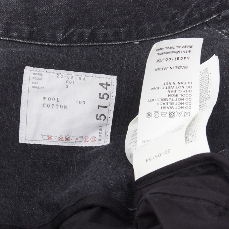 Sacai SACAI 2020 black reconstructed washed denim ribbed cardigan coat JP3 L Size L / US 10 / IT 46 - 9 Thumbnail