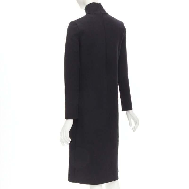 Bottega Veneta BOTTEGA VENETA 2019 Runway black thick wool blend cut out collar dress IT38 XS Size XS / US 0-2 / IT 36-38 - 6 Thumbnail