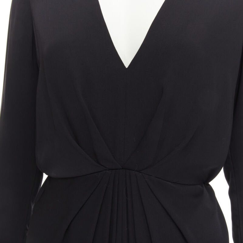 Zimmermann ZIMMERMANN black V-neck gathered waist lattice detail dress US0 XS Size XS / US 0-2 / IT 36-38 - 7 Thumbnail