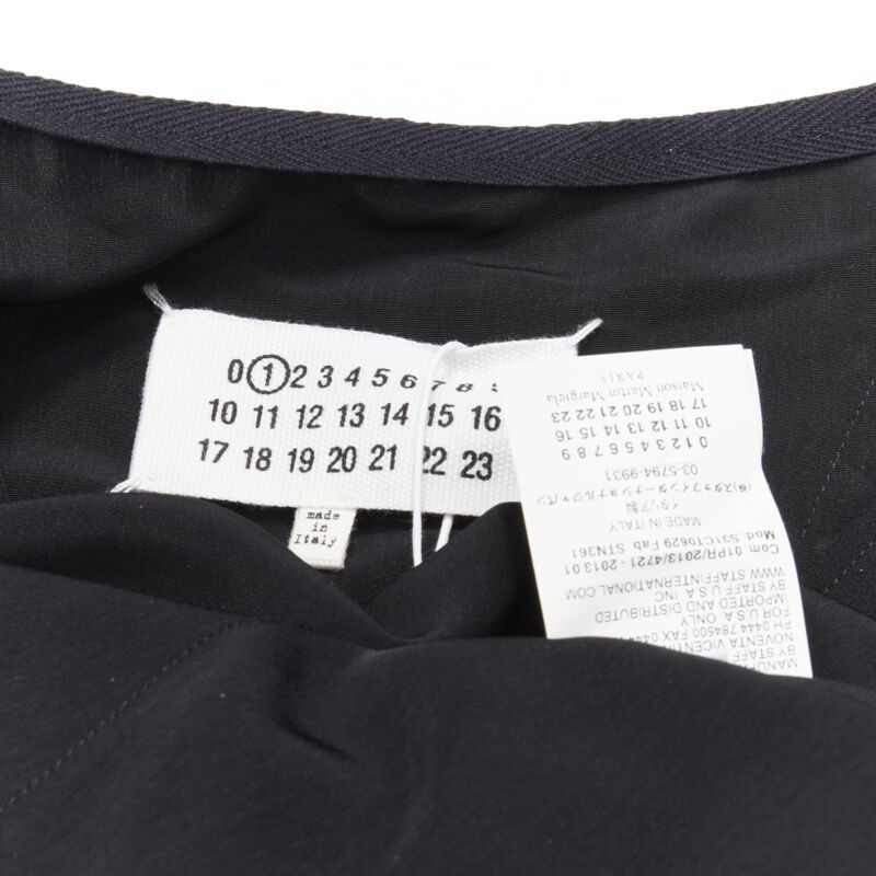Maison Margiela MAISON MARGIELA 2013 black polyester V-neck asymmetric bonded cape dress IT40 S Size S / US 4 / IT 40 - 9 Thumbnail
