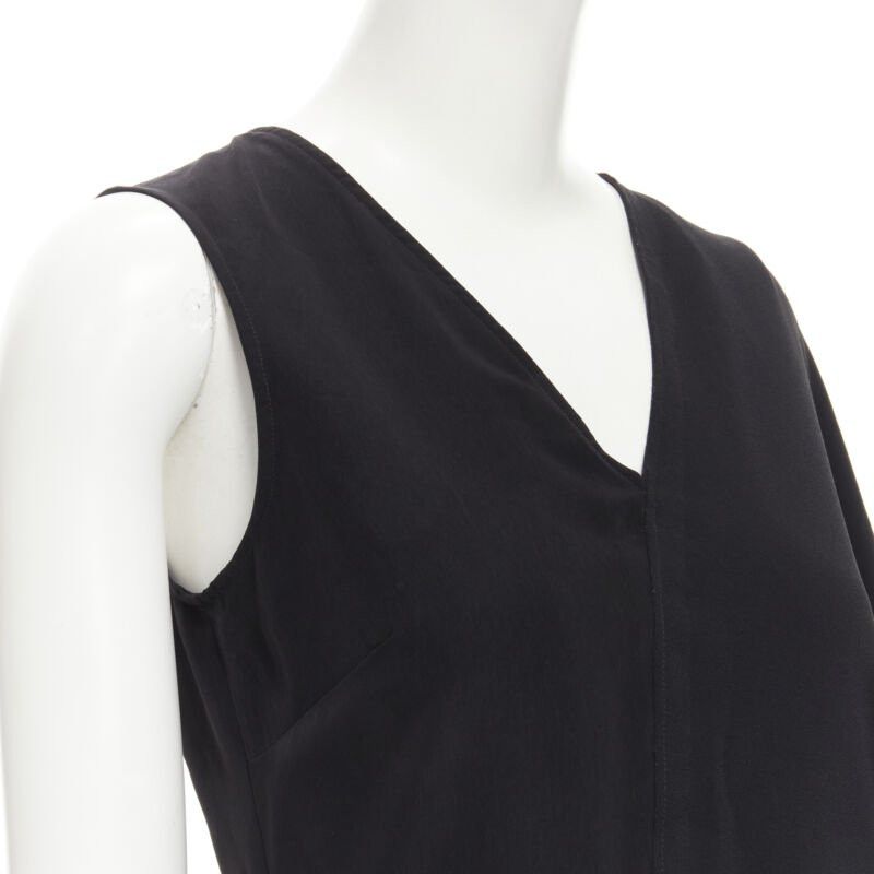 Maison Margiela MAISON MARGIELA 2013 black polyester V-neck asymmetric bonded cape dress IT40 S Size S / US 4 / IT 40 - 7 Thumbnail