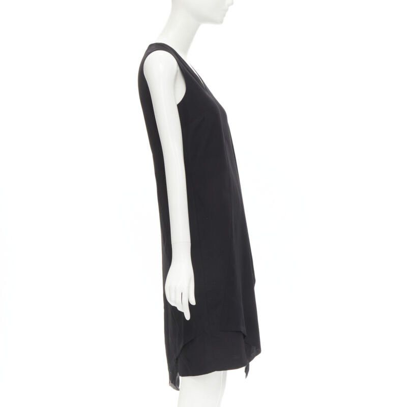 Maison Margiela MAISON MARGIELA 2013 black polyester V-neck asymmetric bonded cape dress IT40 S Size S / US 4 / IT 40 - 4 Thumbnail