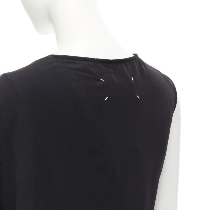 Maison Margiela MAISON MARGIELA 2013 black polyester V-neck asymmetric bonded cape dress IT40 S Size S / US 4 / IT 40 - 8 Thumbnail