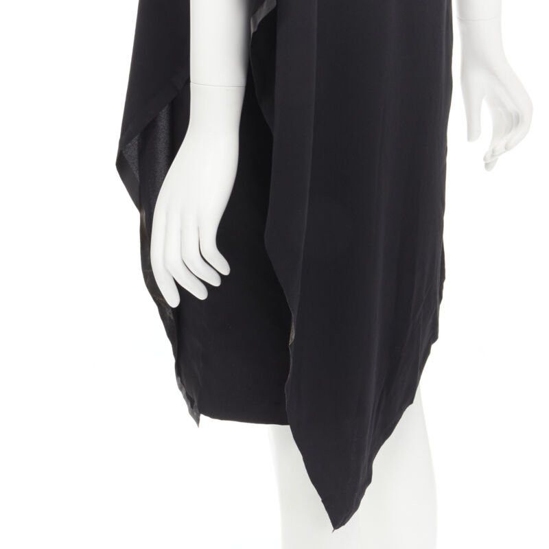 Maison Margiela MAISON MARGIELA 2013 black polyester V-neck asymmetric bonded cape dress IT40 S Size S / US 4 / IT 40 - 2 Thumbnail