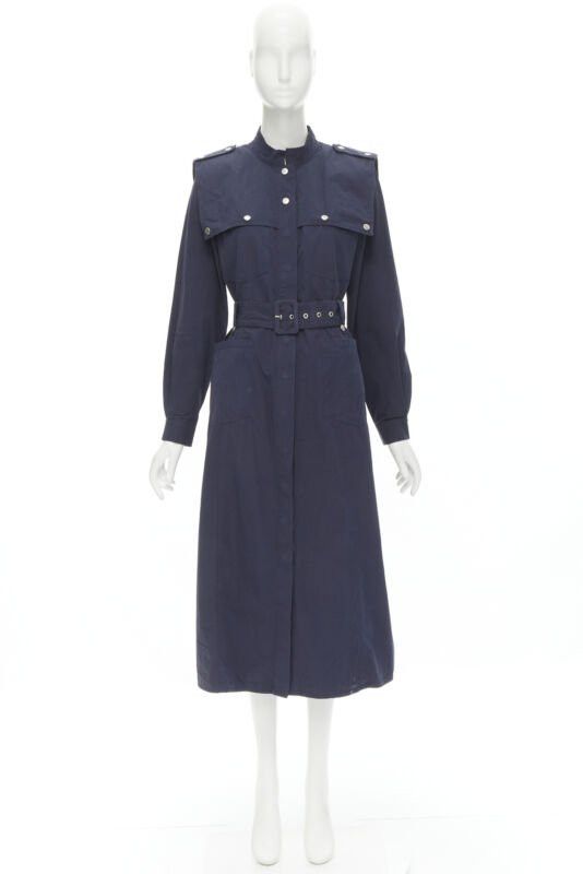 Gestuz GESTUZ FlaviaGZ Sky Captain navy blue silver stud button belted dress FR36 S Size XS / US 0-2 / IT 36-38 - 11 Thumbnail