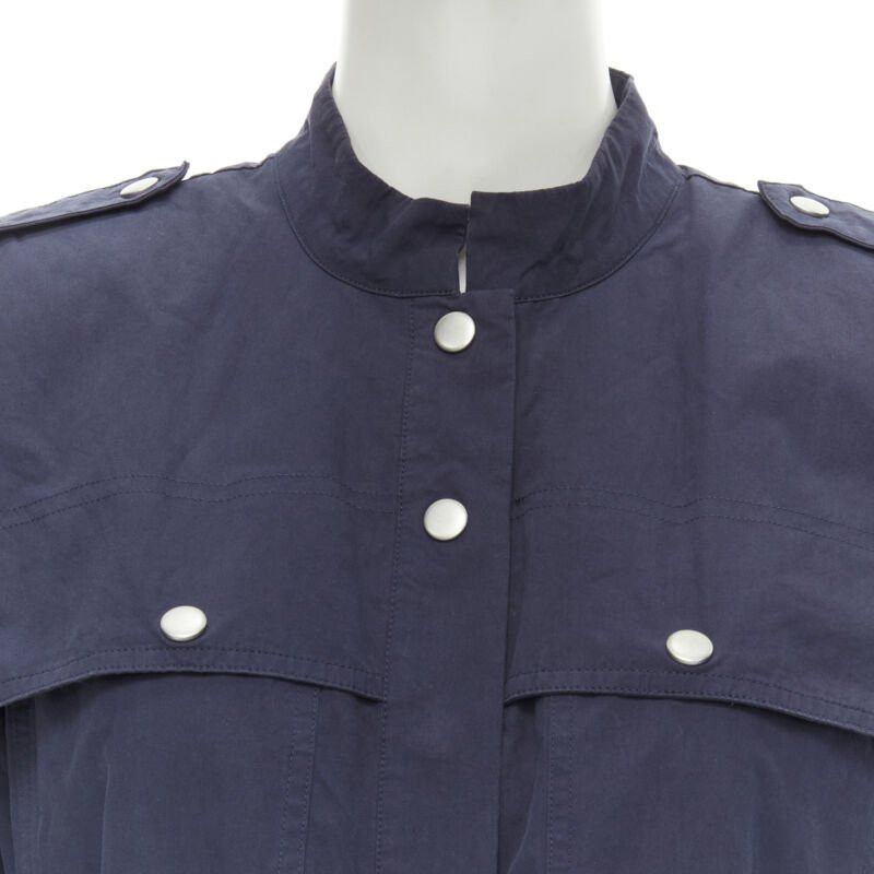 Gestuz GESTUZ FlaviaGZ Sky Captain navy blue silver stud button belted dress FR36 S Size XS / US 0-2 / IT 36-38 - 2 Thumbnail