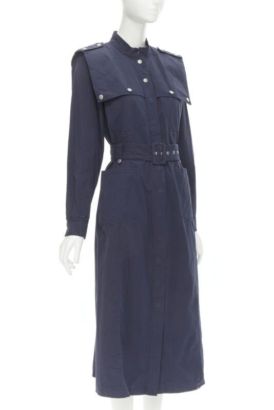 Gestuz GESTUZ FlaviaGZ Sky Captain navy blue silver stud button belted dress FR36 S Size XS / US 0-2 / IT 36-38 - 3 Thumbnail