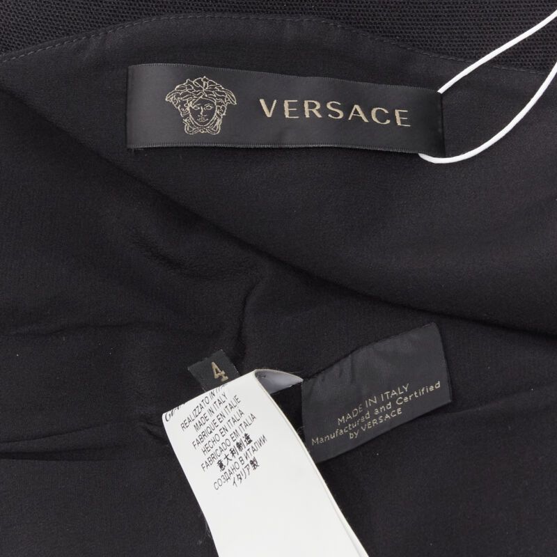 Versace VERSACE square neckline leather cap sleeve bodycon seam sheath dress IT38 XS Size XS / US 0-2 / IT 36-38 - 9 Thumbnail