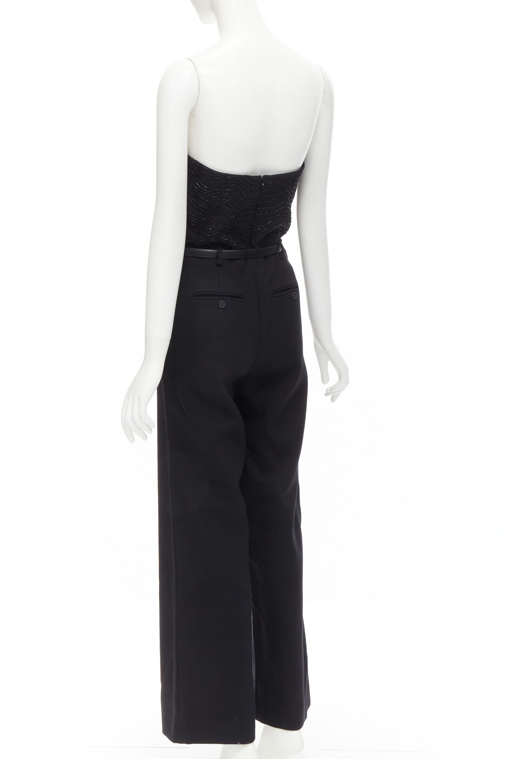 Jason Wu JASON WU 2014 Runway black bead embellished boned corset belted jumpsuit US2 XS Size 27" / US 4 / IT 40 - 6 Thumbnail