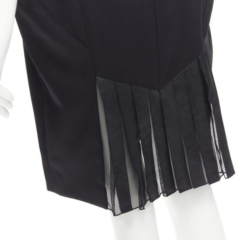 Alexander Wang ALEXANDER WANG black built in corset strapless leather pleat back dress US4 S Size S / US 4 / IT 40 - 2 Thumbnail