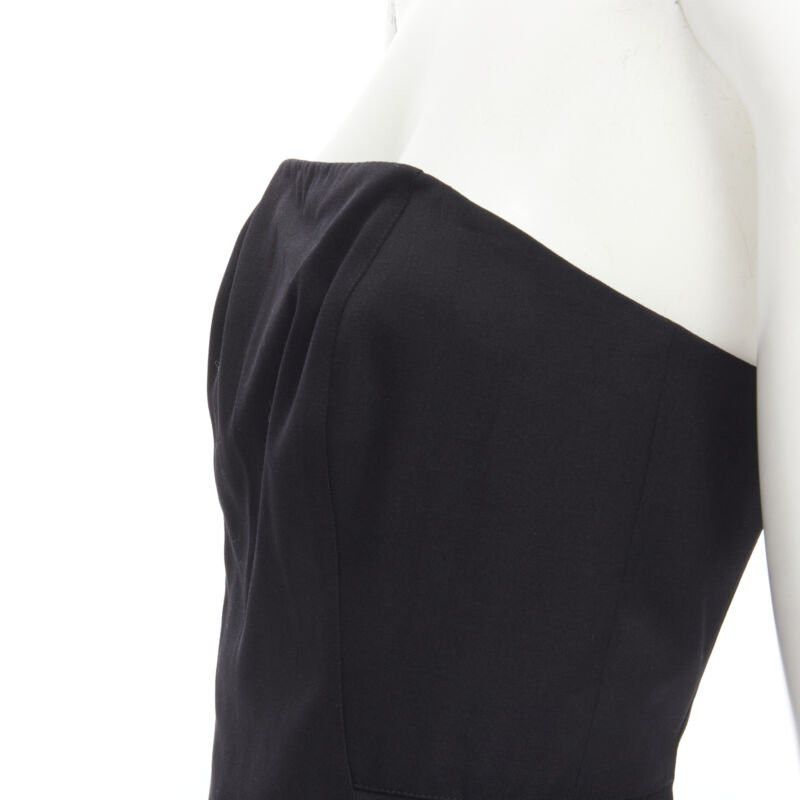 Alexander Wang ALEXANDER WANG black built in corset strapless leather pleat back dress US4 S Size S / US 4 / IT 40 - 7 Thumbnail