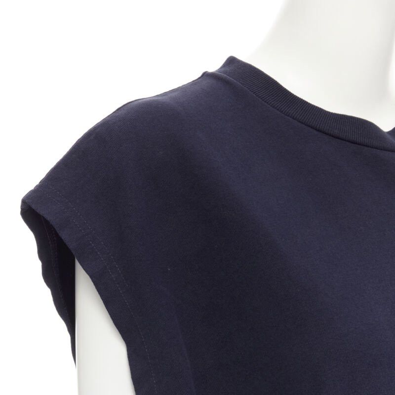 Acne Studios ACNE STUDIOS navy blue cotton jewel pin pinched oversized casual dress XS Size XS / US 0-2 / IT 36-38 - 7 Thumbnail
