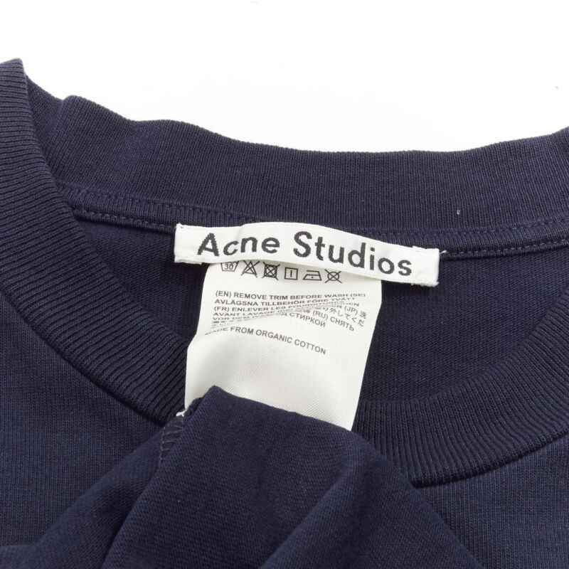 Acne Studios ACNE STUDIOS navy blue cotton jewel pin pinched oversized casual dress XS Size XS / US 0-2 / IT 36-38 - 8 Thumbnail