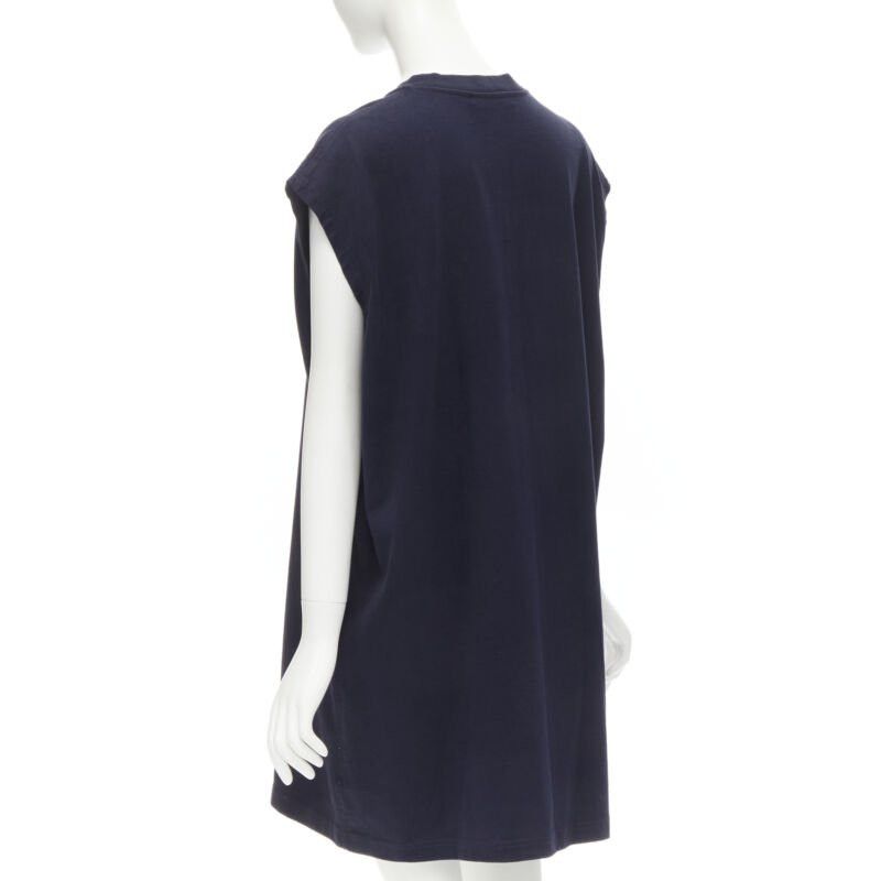 Acne Studios ACNE STUDIOS navy blue cotton jewel pin pinched oversized casual dress XS Size XS / US 0-2 / IT 36-38 - 6 Thumbnail