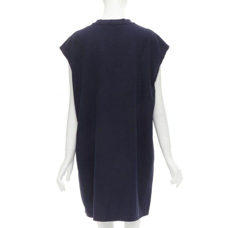 Acne Studios ACNE STUDIOS navy blue cotton jewel pin pinched oversized casual dress XS Size XS / US 0-2 / IT 36-38 - 5 Thumbnail