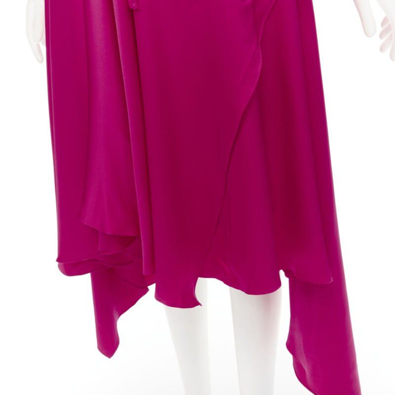 Alexander McQueen ALEXANDER MCQUEEN 2019 pink silk puff sleeves pussy bow draped skirt dress IT42 Size XS / US 0-2 / IT 36-38 - 7 Thumbnail
