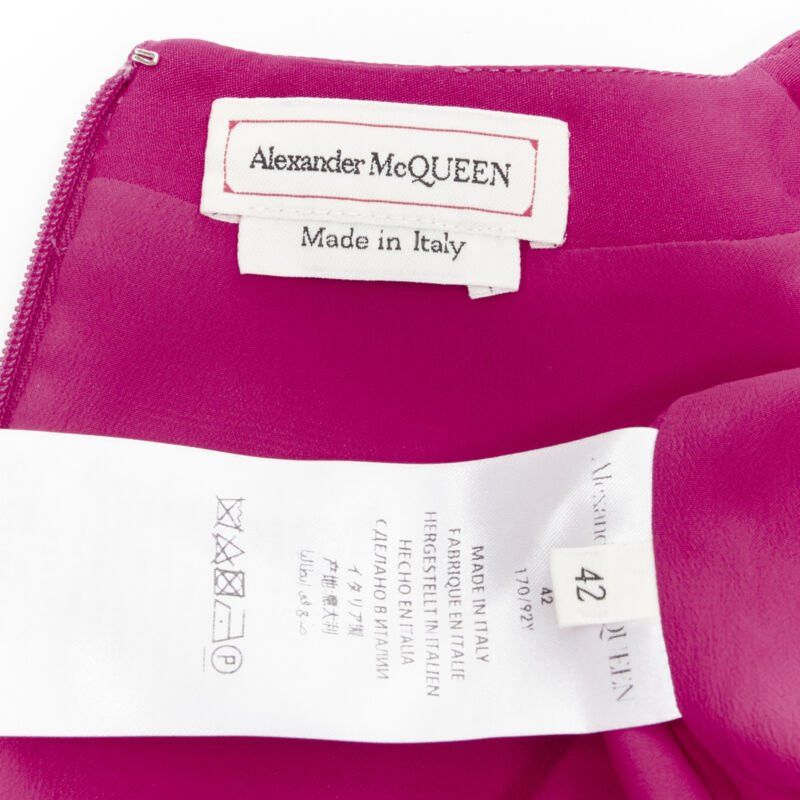 Alexander McQueen ALEXANDER MCQUEEN 2019 pink silk puff sleeves pussy bow draped skirt dress IT42 Size XS / US 0-2 / IT 36-38 - 9 Thumbnail