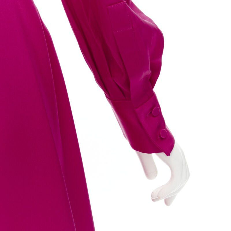 Alexander McQueen ALEXANDER MCQUEEN 2019 pink silk puff sleeves pussy bow draped skirt dress IT42 Size XS / US 0-2 / IT 36-38 - 8 Thumbnail