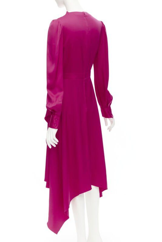 Alexander McQueen ALEXANDER MCQUEEN 2019 pink silk puff sleeves pussy bow draped skirt dress IT42 Size XS / US 0-2 / IT 36-38 - 6 Thumbnail