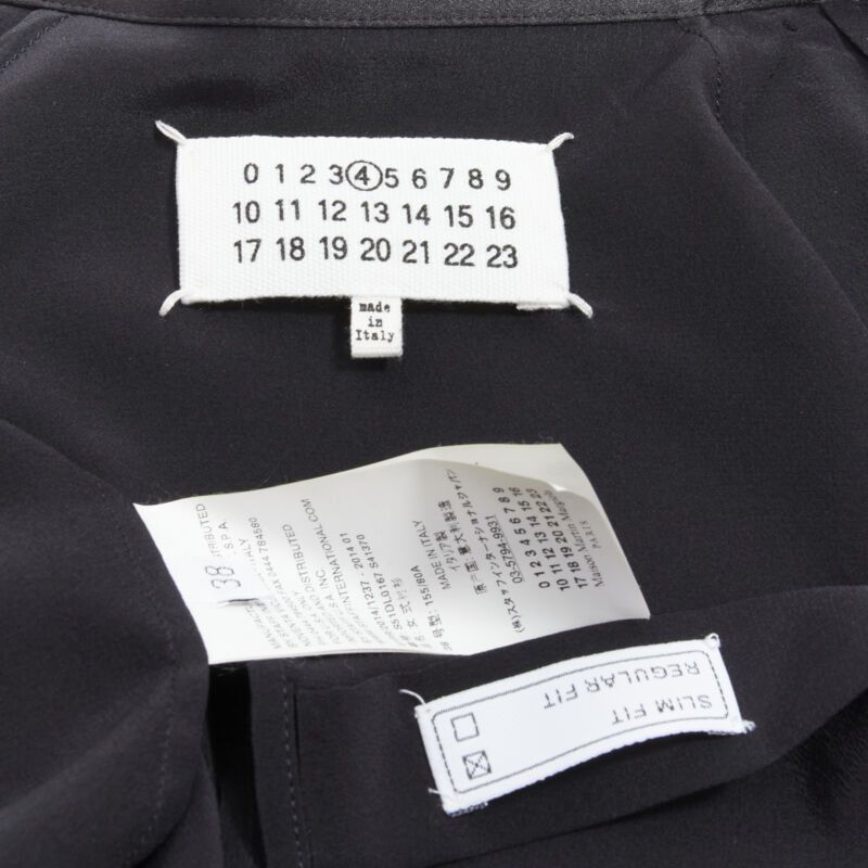 Maison Margiela MAISON MARGIELA black cotton silk trim reversed button cuff shirt IT38 XS Size XS / US 0-2 / IT 36-38 - 8 Thumbnail