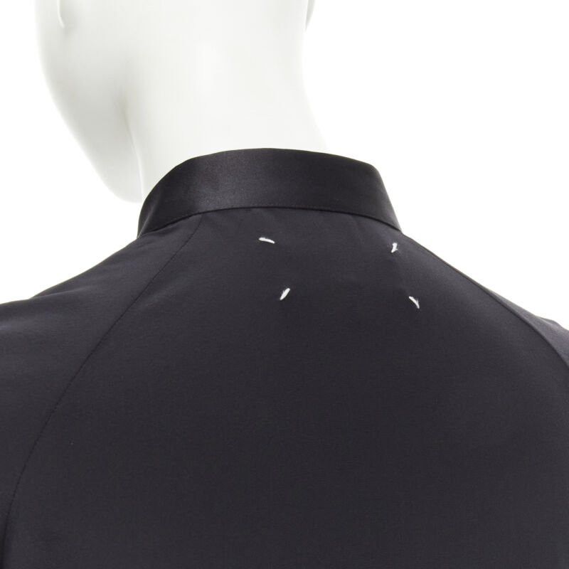 Maison Margiela MAISON MARGIELA black cotton silk trim reversed button cuff shirt IT38 XS Size XS / US 0-2 / IT 36-38 - 7 Thumbnail