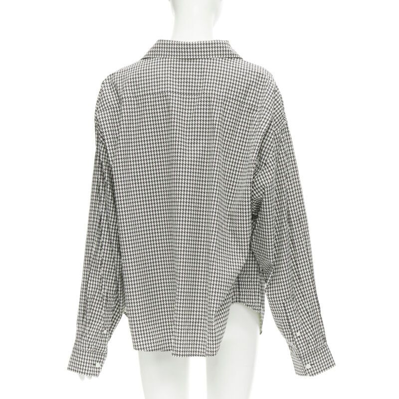 Balenciaga BALENCIAGA 2020 houndstooth logo embroidered pocket Swing shirt FR36 XS Size XS / US 0-2 / IT 36-38 - 5 Thumbnail
