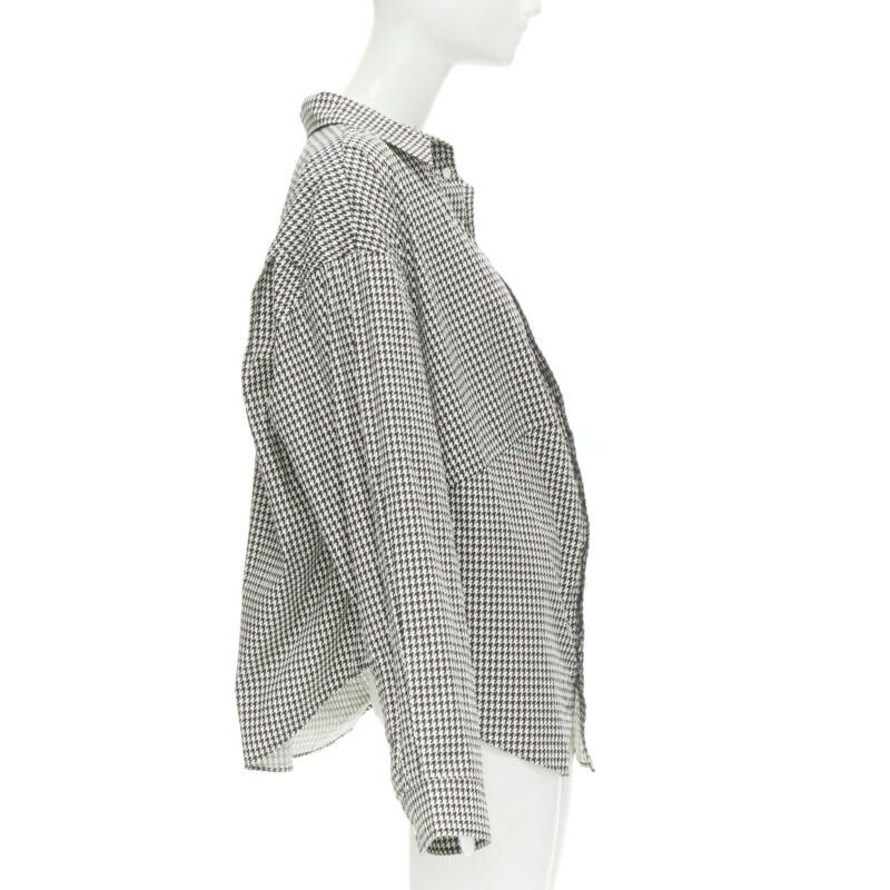 Balenciaga BALENCIAGA 2020 houndstooth logo embroidered pocket Swing shirt FR36 XS Size XS / US 0-2 / IT 36-38 - 4 Thumbnail