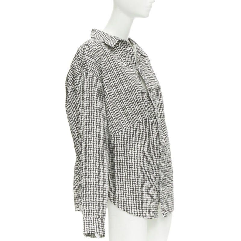 Balenciaga BALENCIAGA 2020 houndstooth logo embroidered pocket Swing shirt FR36 XS Size XS / US 0-2 / IT 36-38 - 3 Thumbnail