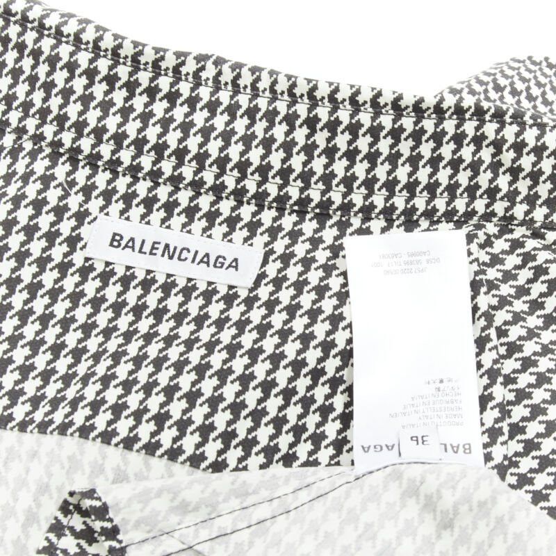 Balenciaga BALENCIAGA 2020 houndstooth logo embroidered pocket Swing shirt FR36 XS Size XS / US 0-2 / IT 36-38 - 8 Thumbnail