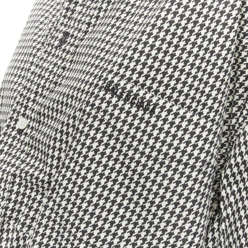 Balenciaga BALENCIAGA 2020 houndstooth logo embroidered pocket Swing shirt FR36 XS Size XS / US 0-2 / IT 36-38 - 2 Thumbnail