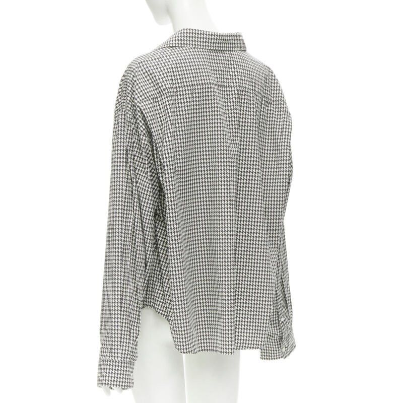 Balenciaga BALENCIAGA 2020 houndstooth logo embroidered pocket Swing shirt FR36 XS Size XS / US 0-2 / IT 36-38 - 6 Thumbnail
