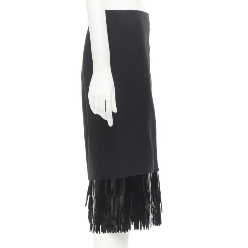 Jason Wu JASON WU black fringe sequins hem cocktail skirt US0 XS Size 25" / US 0 / IT 36 - 4 Thumbnail