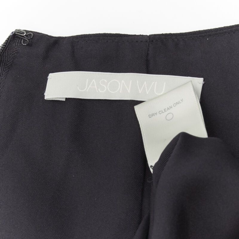 Jason Wu JASON WU black fringe sequins hem cocktail skirt US0 XS Size 25" / US 0 / IT 36 - 8 Thumbnail