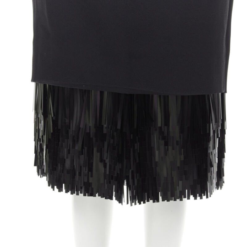 Jason Wu JASON WU black fringe sequins hem cocktail skirt US0 XS Size 25" / US 0 / IT 36 - 2 Thumbnail
