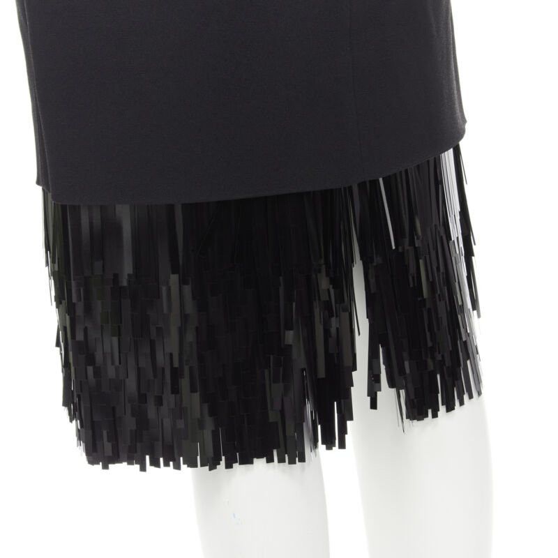 Jason Wu JASON WU black fringe sequins hem cocktail skirt US0 XS Size 25" / US 0 / IT 36 - 7 Thumbnail