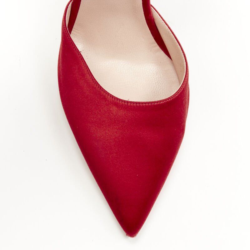 MONSE MONSE Runway red satin black punk ankle strap pump EU39 Size US 9 / IT 39 - 6 Thumbnail