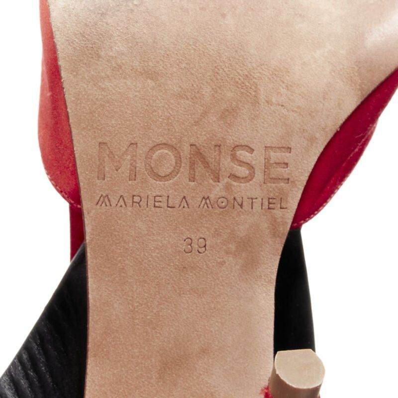 MONSE MONSE Runway red satin black punk ankle strap pump EU39 Size US 9 / IT 39 - 10 Thumbnail
