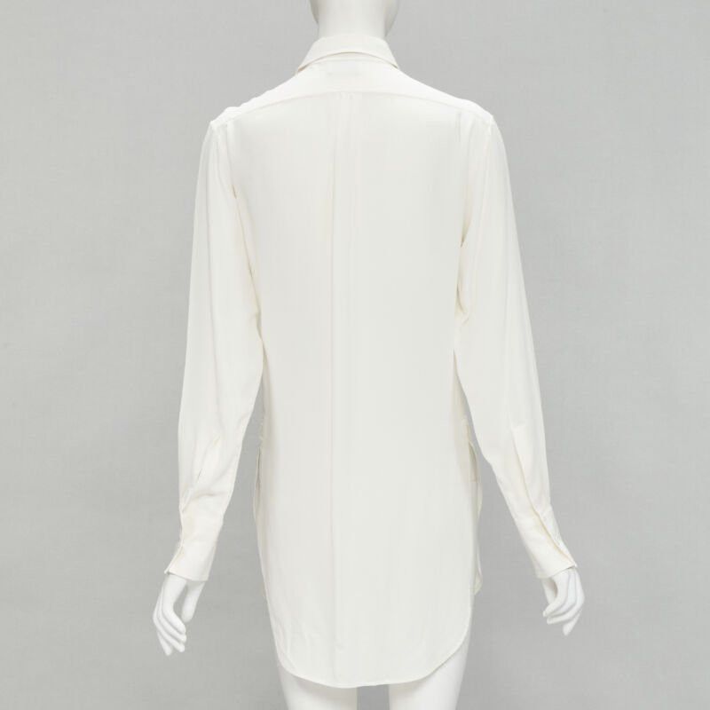 Bottega Veneta BOTTEGA VENETA 2020 100% silk quilte padded bib collar long line shirt IT38 XS Size XS / US 0-2 / IT 36-38 - 5 Thumbnail