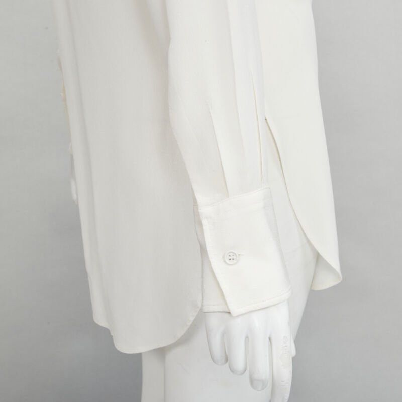 Bottega Veneta BOTTEGA VENETA 2020 100% silk quilte padded bib collar long line shirt IT38 XS Size XS / US 0-2 / IT 36-38 - 8 Thumbnail