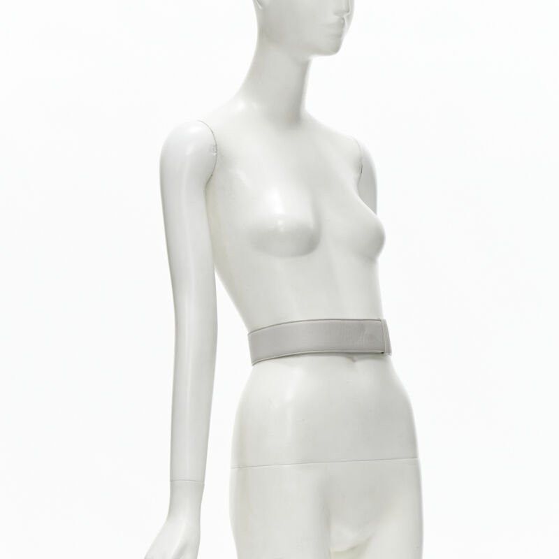 Jil Sander JIL SANDER light grey minimalist wide leather waist belt 75cm Size ONE SIZE - 3 Thumbnail