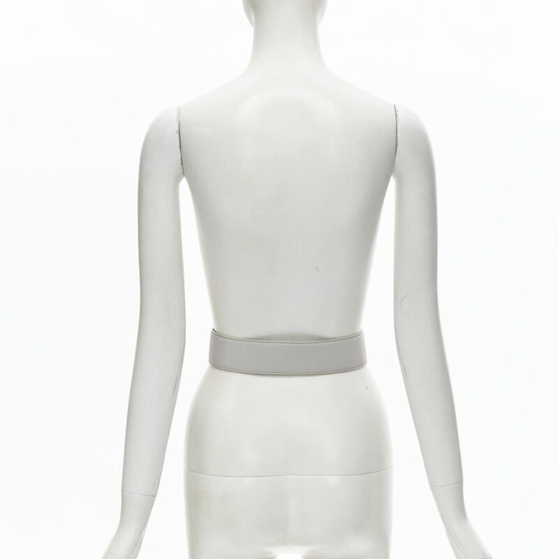 Jil Sander JIL SANDER light grey minimalist wide leather waist belt 75cm Size ONE SIZE - 5 Thumbnail
