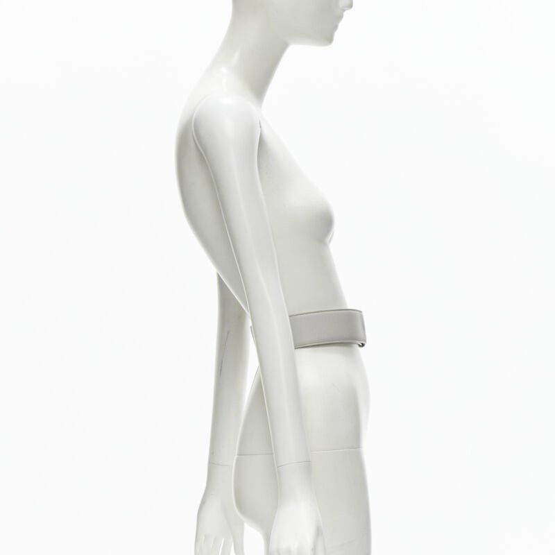 Jil Sander JIL SANDER light grey minimalist wide leather waist belt 75cm Size ONE SIZE - 4 Thumbnail