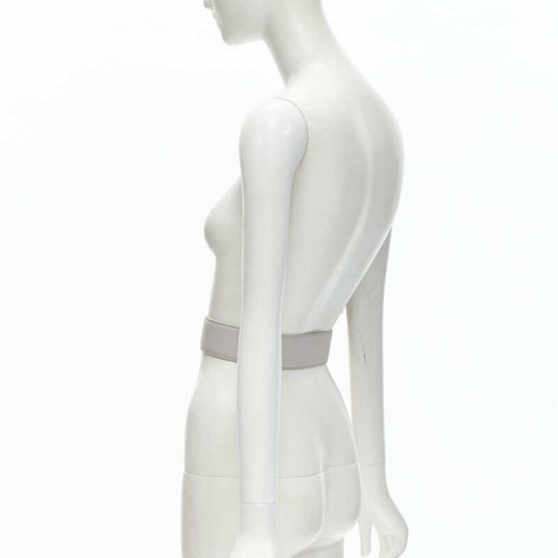 Jil Sander JIL SANDER light grey minimalist wide leather waist belt 75cm Size ONE SIZE - 6 Thumbnail