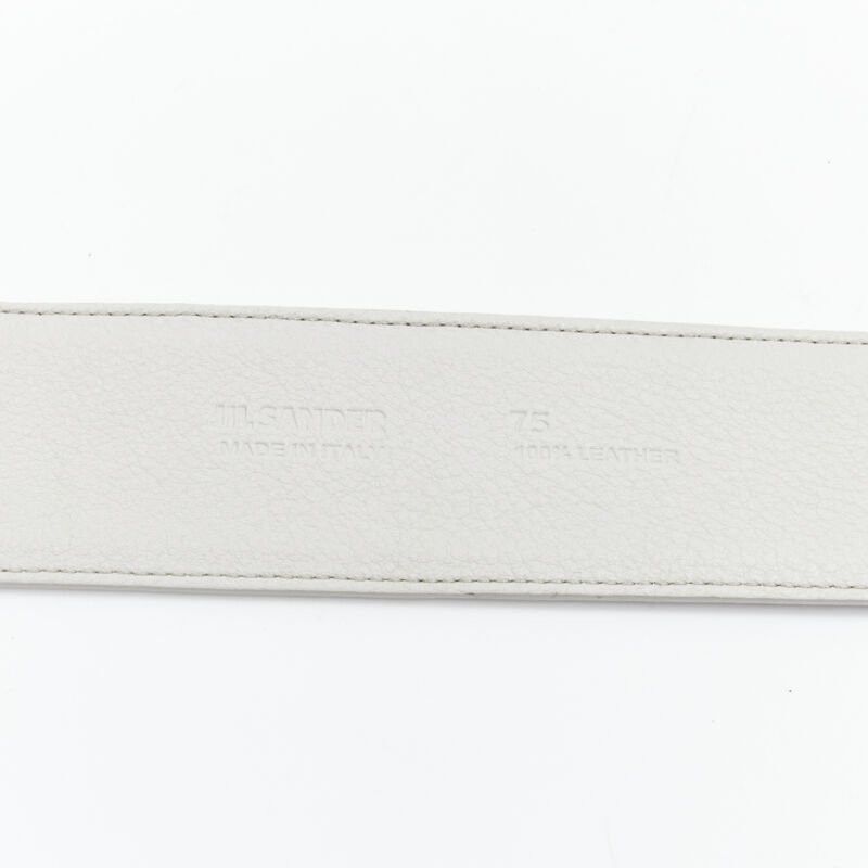 Jil Sander JIL SANDER light grey minimalist wide leather waist belt 75cm Size ONE SIZE - 7 Thumbnail
