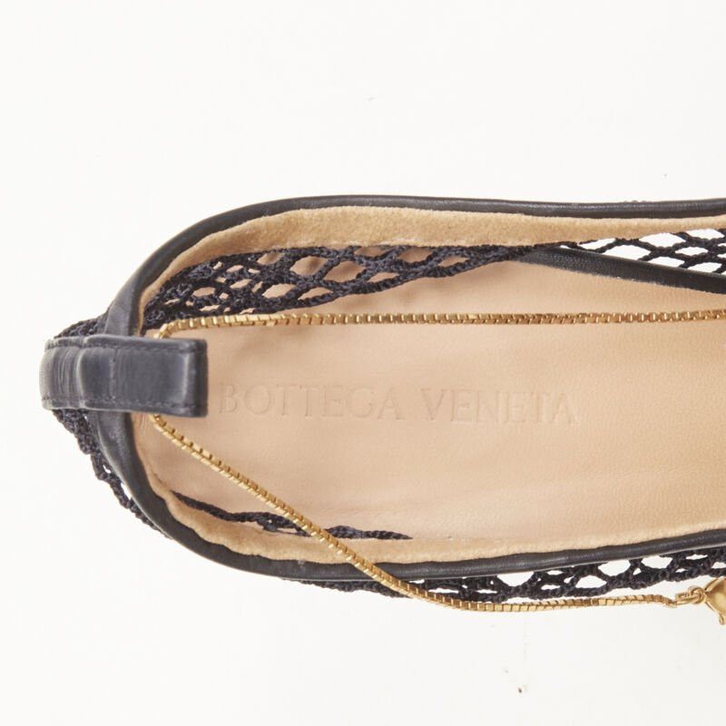 Bottega Veneta new BOTTEGA VENETA DANIEL LEE black net mesh square toe gold chain heel EU38.5 Size US 8.5 / IT 38.5 - 9 Thumbnail