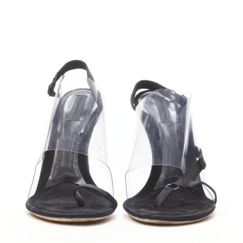 Alexander Wang ALEXANDER WANG clear PVC black strappy slingback mule sandal EU38.5 Size US 8.5 / IT 38.5 - 3 Thumbnail