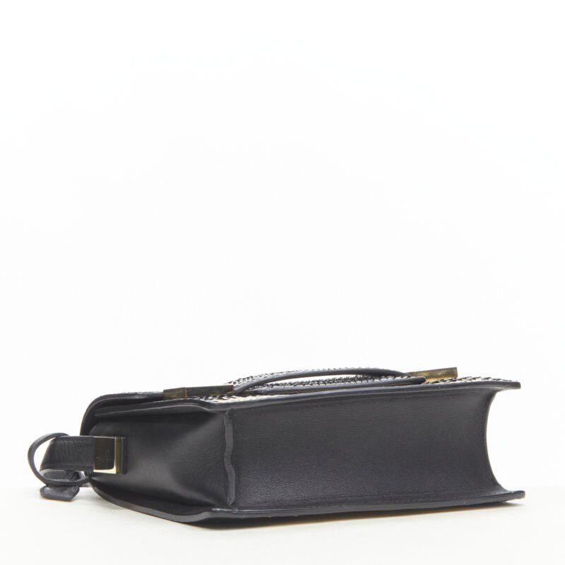 Delvaux rare DELVAUX Le Madame black gold spray painted scaled leather crossbody box bag Size ONE SIZE - 6 Thumbnail