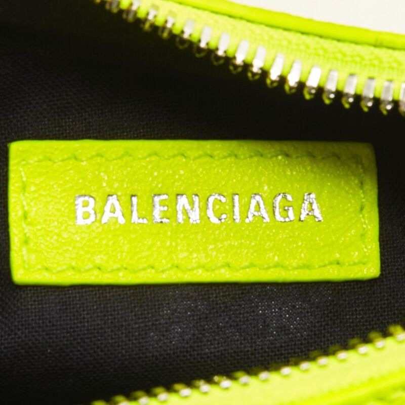 Balenciaga BALENCIAGA DEMNA LE Cagole XS neon yellow silver stud crossbody Motocross bag Size ONE SIZE - 12 Thumbnail