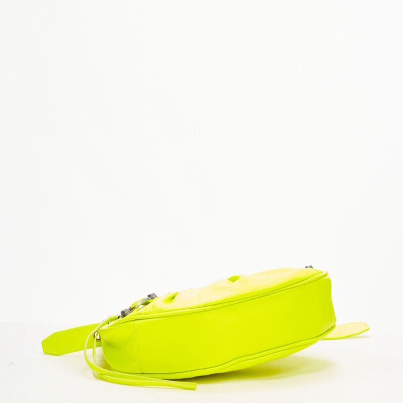 Balenciaga BALENCIAGA DEMNA LE Cagole XS neon yellow silver stud crossbody Motocross bag Size ONE SIZE - 6 Thumbnail